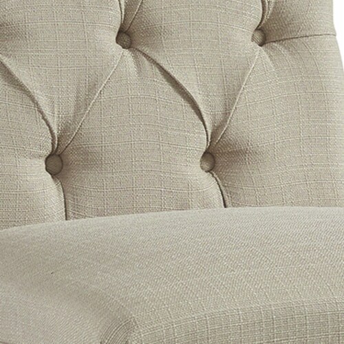 Ashley Degas Tufted Slipper Chair in Oatmeal Perspective: top