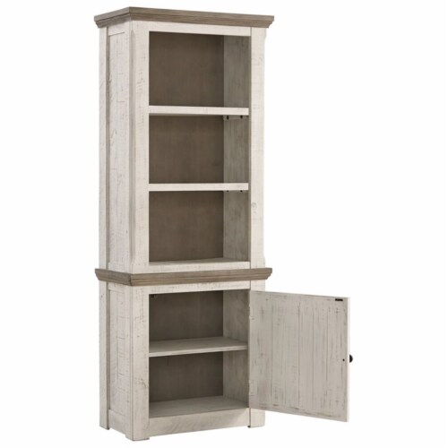 Ashley Furniture Havalance Right Wood Pier Cabinet in White Wash