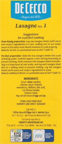De Cecco Lasagne 1 LB Perspective: top