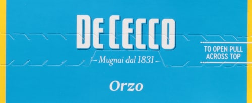 De Cecco Orzo Pasta Perspective: top