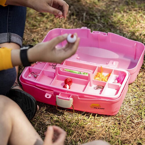 Plano 500089 Youth Fishing Tackle Bait Storage Box with Removable Tray,  Pink, 1 Piece - Ralphs