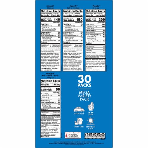 Cheez-It, Pringles, & Rice Krispie Treats Mega Variety Pack Perspective: top