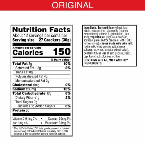 Cheez-It Original Cheese Crackers Perspective: top