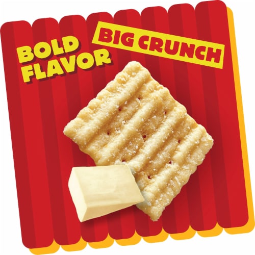Cheez-It® Grooves Sharp White Cheddar Family Size Crunchy Cheese Crackers Perspective: top