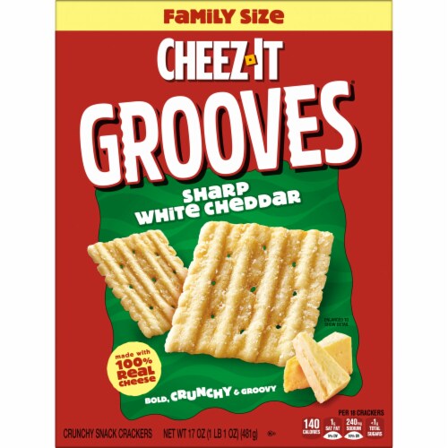 Cheez-It® Grooves Sharp White Cheddar Cheese Crackers Perspective: top