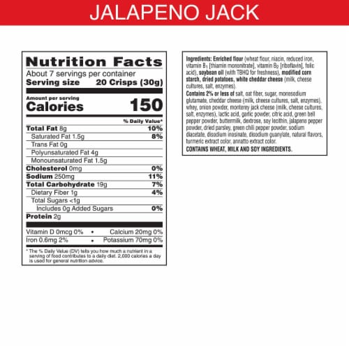Cheez-It Snap'd Jalapeno Jack Cheese Cracker Chips Perspective: top