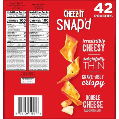 Cheez-It Snap'd Cheese Cracker Chips Variety Pack Perspective: top
