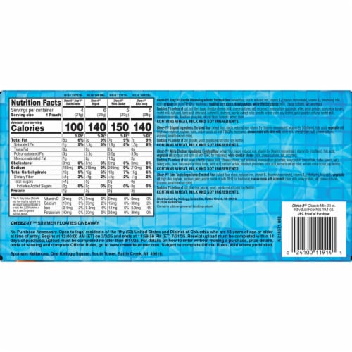 Cheez-It® Classic Mix Cheese Crackers Variety Pack Perspective: top
