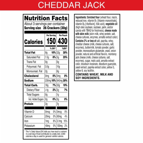 Cheez-It® Cheddar Jack Cheese Snack Crackers Grab and Go Perspective: top