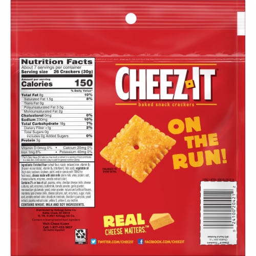 Cheez-It® Cheddar Jack Cheese Snack Crackers Grab Bags Perspective: top