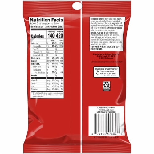 Cheez-It® Pepper Jack Cheese Snack Crackers Grab and Go Perspective: top
