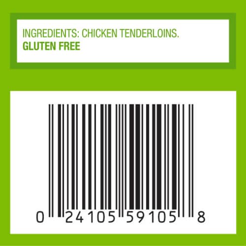 Just Bare Brand Boneless Skinless Chicken Tenderloins Perspective: top