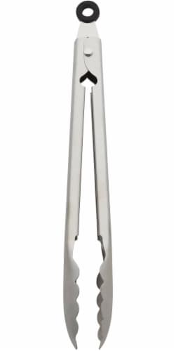 KitchenAid® Gourmet Stainless Steel Silver Utility Tongs Perspective: top
