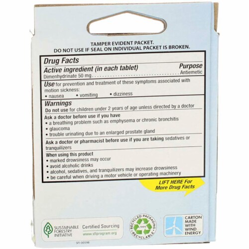 Dramamine Motion Sickness Relief Chewable Tablets, Orange, 2 Ct Perspective: top