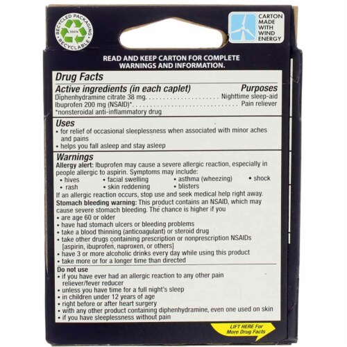 Advil PM Coated Caplets Perspective: top