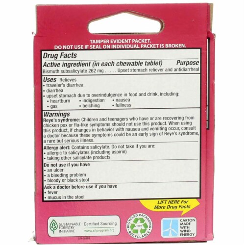 Pepto-Bismol 5 Symptom Digestive Relief Chewable Tablets, Original, 2 Ct Perspective: top