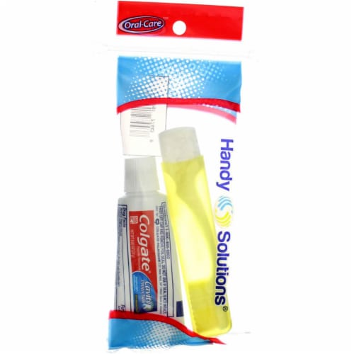 Handy Solutions® Colgate® Cavity Protection Toothpaste and Oral-Care™ Toothbrush Travel Kit Perspective: top