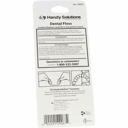 Handy Solutions Oral Care Waxed Dental Floss, Mint Perspective: top
