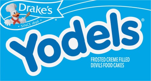 Drake's® Yodels® Frosted Creme Filled Devils Food Cakes Perspective: top