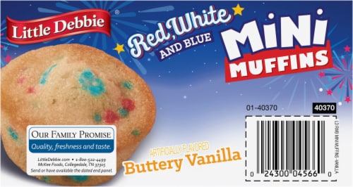 Little Debbie® Red, White, and Blue Buttery Vanilla Mini Muffins Perspective: top