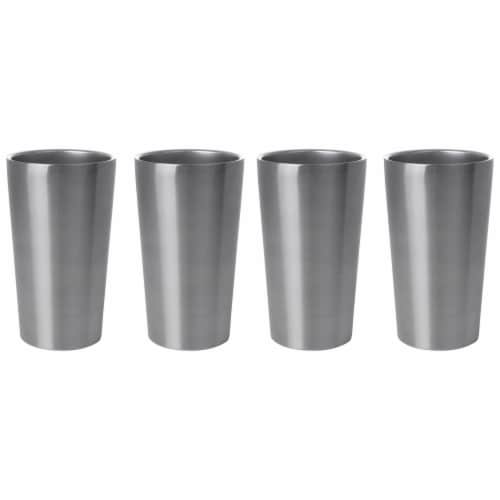 Maxam Stainless-Steel 4-piece Double Wall 13 oz. Tumbler Set Perspective: top