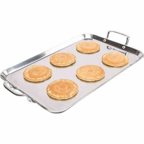 Chef's Secret T304 High-Quality Stainless Steel Double Griddle 18 Inches X 11 Inches Perspective: top