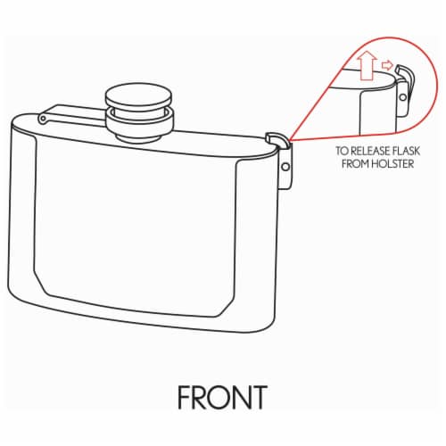 Maxam 3 Ounce Belt Buckle Stainless Steel Flask Drinking Flask with a Screw-On Leak Proof Lid Perspective: top