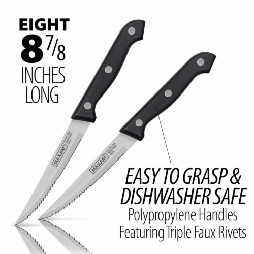 Maxam 8 Piece Serrated Steak Knife Set Perspective: top