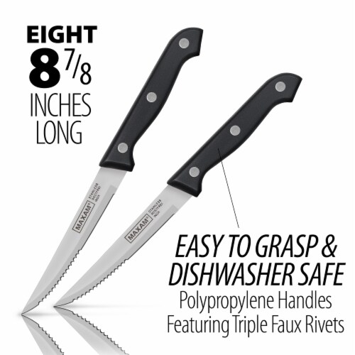 Maxam 8 Piece Serrated Steak Knife Set Perspective: top