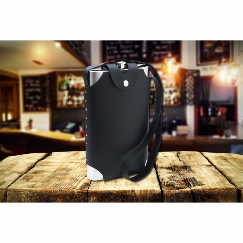 Maxam Jumbo Stainless Steel Flask with Sheath and Shoulder Harness 64-ounce Perspective: top