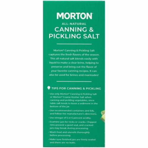 Morton® All-Natural Canning & Pickling Salt Perspective: top