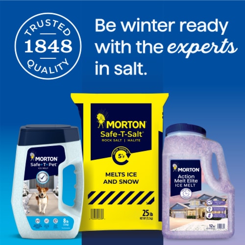 Morton® Safe-T-Salt® Halite Rock Salt Perspective: top