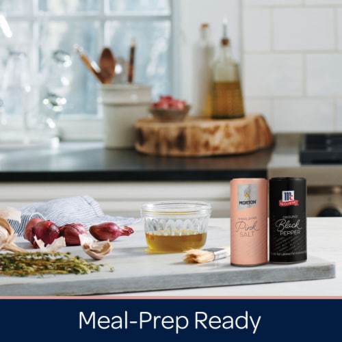 Morton® Himalayan Pink Salt and McCormick® Black Pepper Variety Shaker Pack Perspective: top