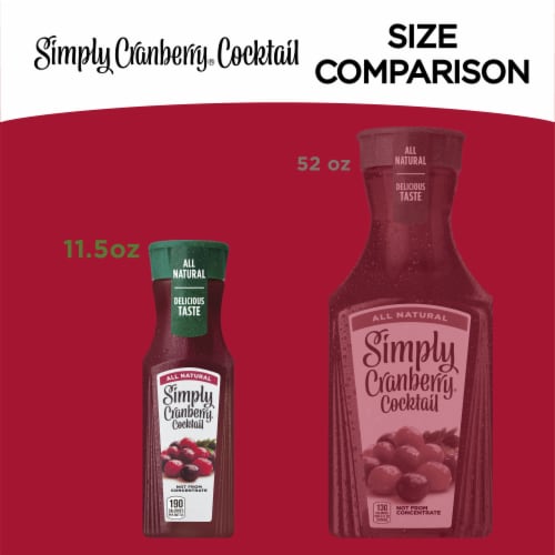 Simply Cranberry Cocktail Fruit All Natural Juice Perspective: top
