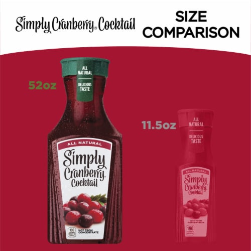 Simply Cranberry Cocktail Fruit All Natural Juice Perspective: top
