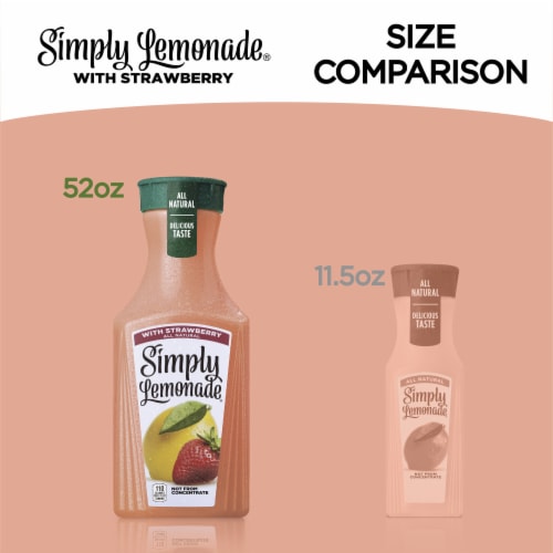 Simply Lemonade With Strawberry All Natural Non-Gmo Perspective: top