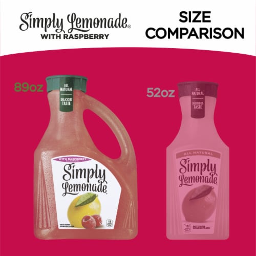 Simply Lemonade With Raspberry All Natural Non-Gmo Perspective: top