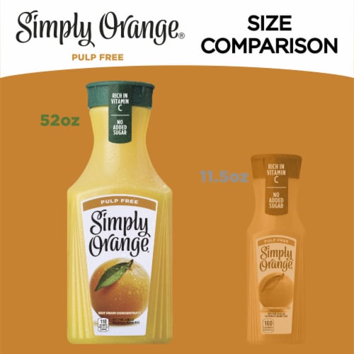 Simply Orange Pulp Free Orange All Natural Juice Perspective: top