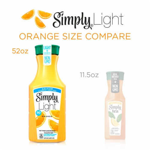 Simply Light Orange Pulp Free With Calcium & Vitamin D Orange All Natural Juice Non-Gmo Perspective: top