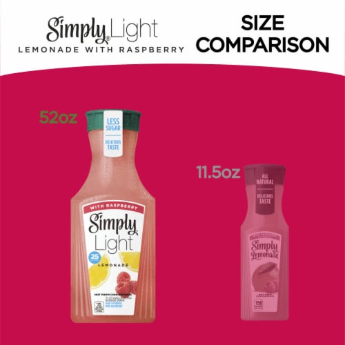 Simply Light Lemonade with Raspberry Juice Drink Perspective: top