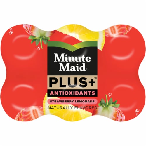 Minute Maid Plus+ Antioxidants Strawberry Lemonade Fruit Juice Drink Perspective: top