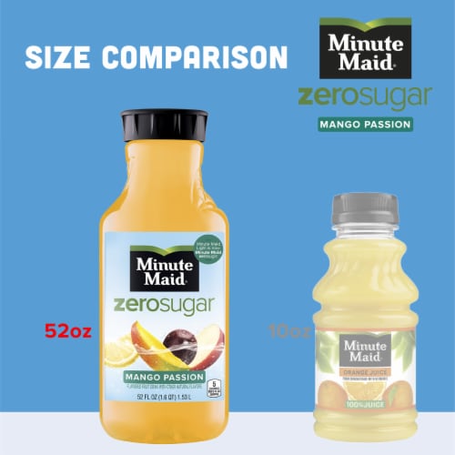 Minute Maid Zero Mango Passionfruit No Sugar Added Fruit Juice Drink Perspective: top