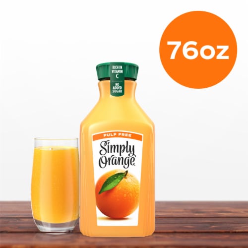 Simply® Pulp Free Orange Juice Bottle Perspective: top