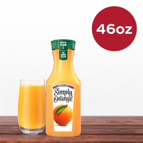 Simply® Medium Pulp Orange Juice with Calcium and Vitamin D Bottle Perspective: top