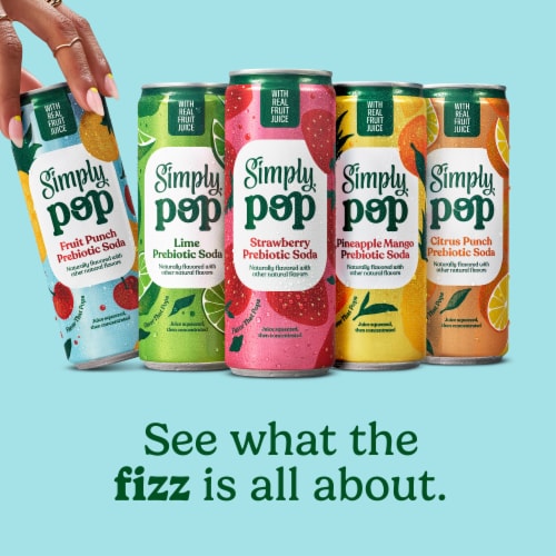 Simply POP Fruit Punch Prebiotic Soda Can Perspective: top