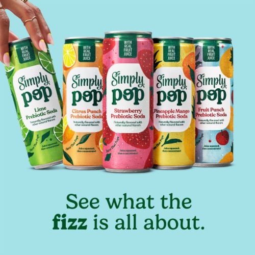 Simply POP Lime Prebiotic Soda Can Perspective: top