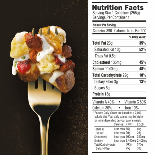 Devour All Day Breakfast Steak N' Eggs with Creamy Gravy Frozen Meal Perspective: top
