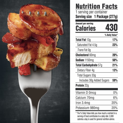 DEVOUR Smokehouse Meat & Potatoes with Memphis Style BBQ Sauce Frozen Meal Perspective: top