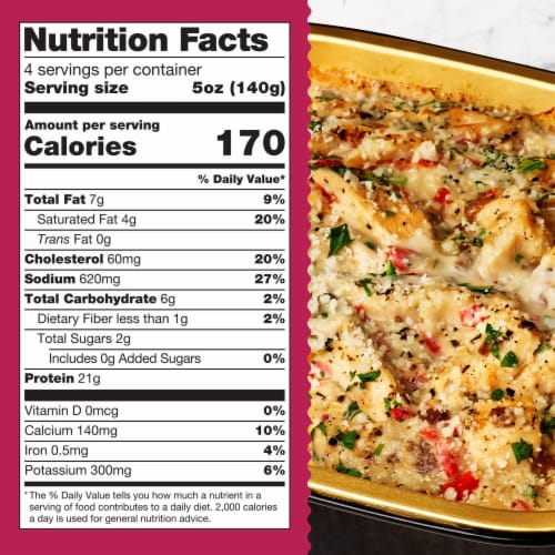 Home Bake 425°/:30 Garlic Butter Chicken Scampi Frozen Family Meal Main Dish Perspective: top
