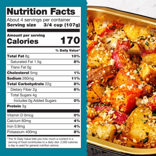 Home Bake 425°/:30 Parmesan Crusted Potato Medley Frozen Family Meal Side Dish Perspective: top